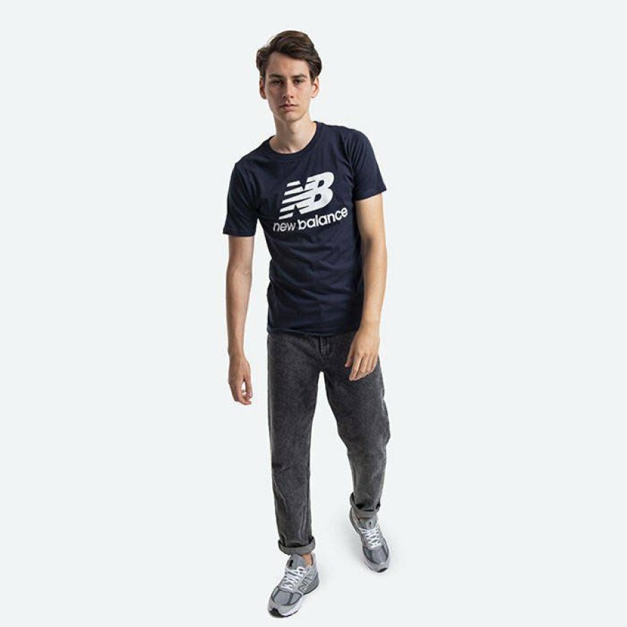 * Latest T-Shirt New Balance Essentials Stacked Logo T Ecl Mt01575Ecl | Mens T-Shirts