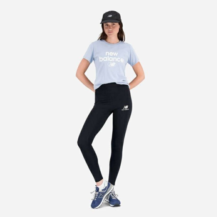 * Opening Sales Women'S Leggings New Balance Tight Essentials Stacked Logo Wp31509Bk | Women'S Trousers