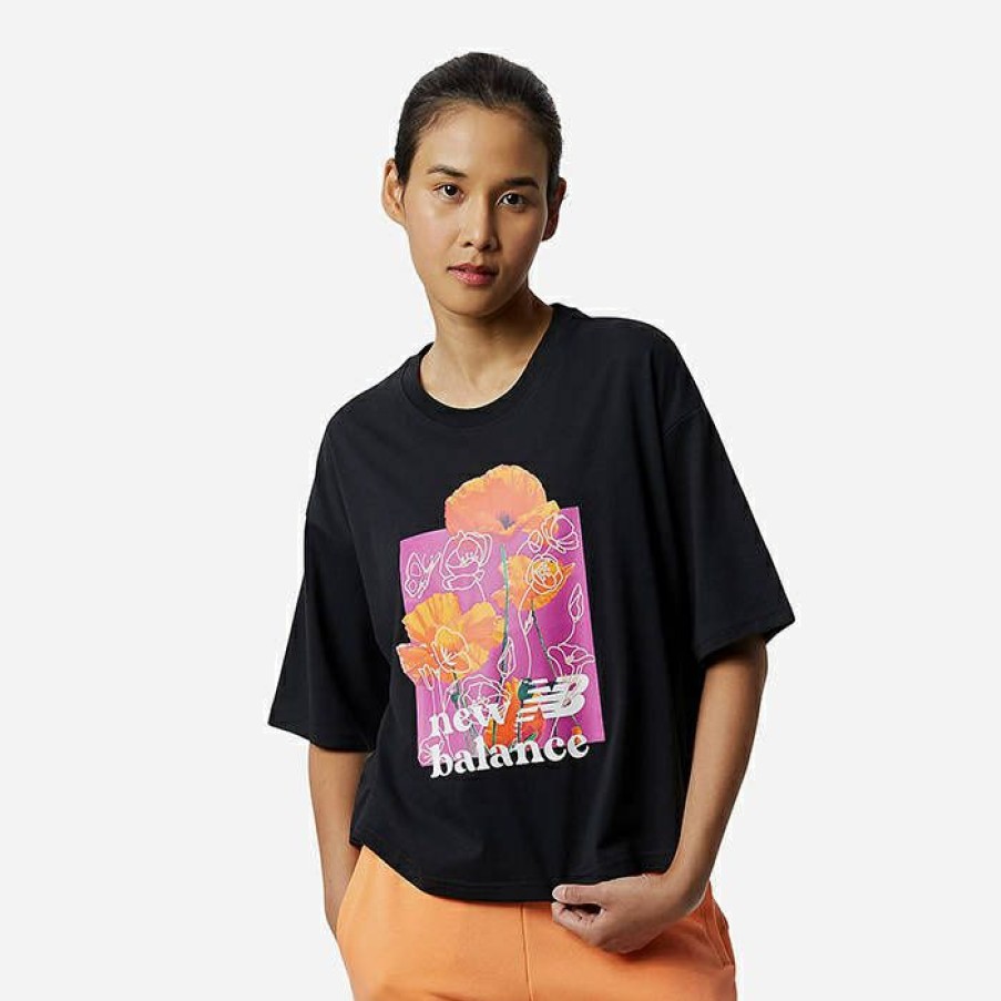 * Exquisite Gifts New Balance Essentials Super Bloom T-Shirt Wt21560Bk | Women'S T-Shirts