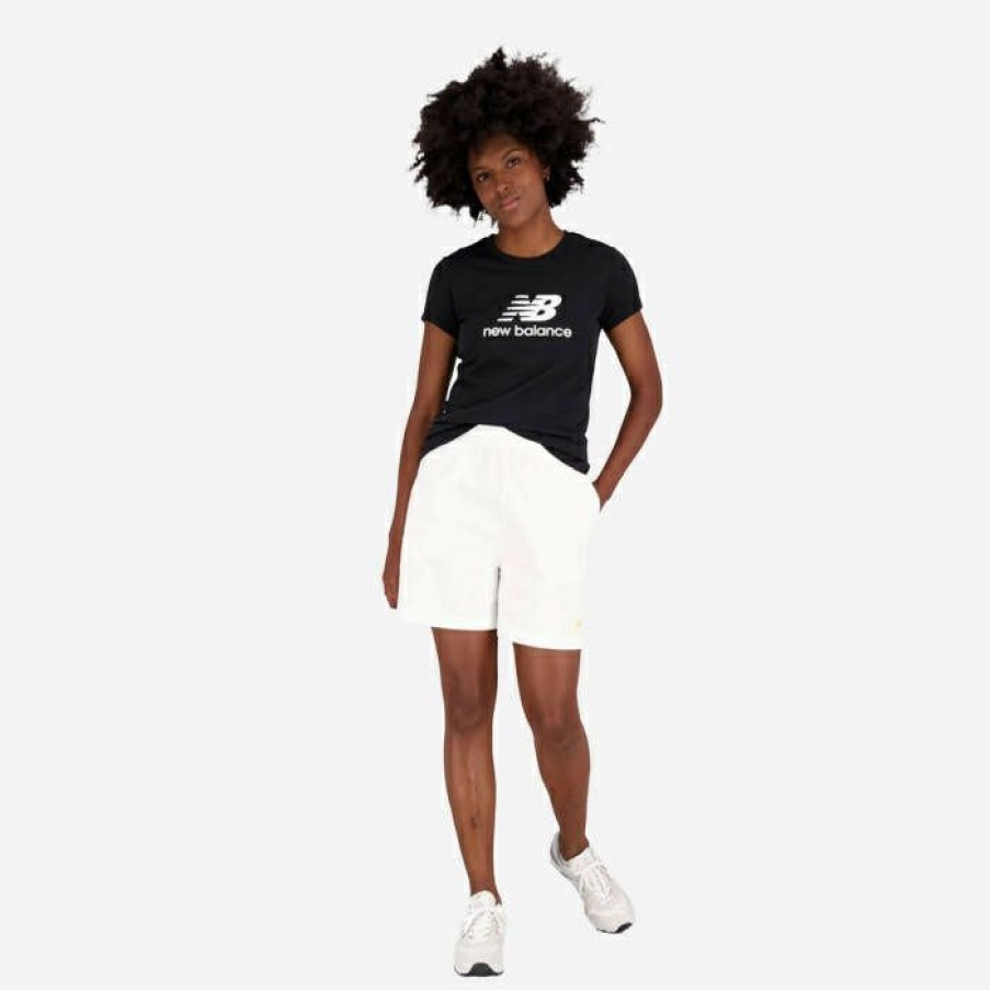 * Exquisite Gifts Women'S T-Shirt New Balance Essentials Stacked Logo Wt31546Bk | Women'S T-Shirts