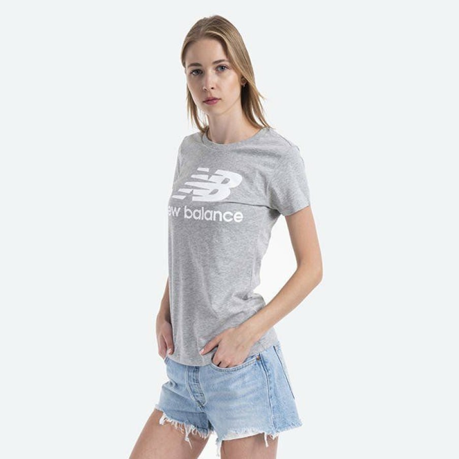 * Exquisite Gifts T-Shirt New Balance Essentials Stacked Logo Tee Ag Wt91546Ag | Women'S T-Shirts