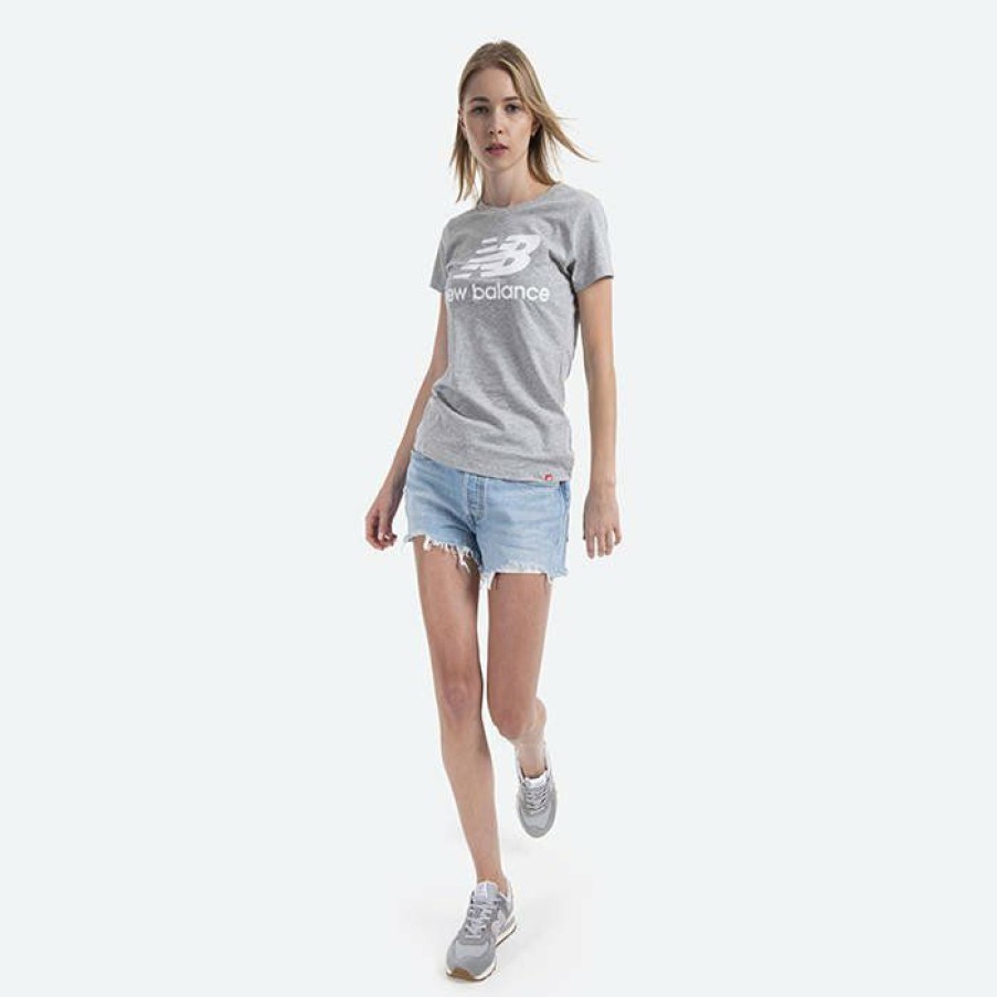 * Exquisite Gifts T-Shirt New Balance Essentials Stacked Logo Tee Ag Wt91546Ag | Women'S T-Shirts